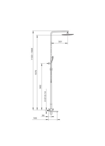 Душевая система G2418, излив - переключатель на лейку, хром GAPPO (372994975)