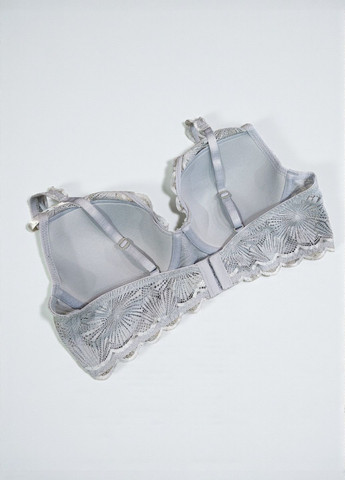 Сірий балконет мереживний бюстгальтер underwire bra Esprit з кісточками поліамід