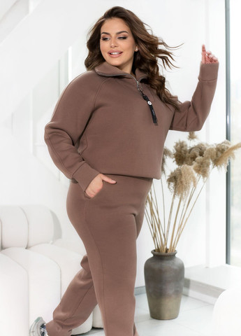 Спортивный костюм женский зимний на флисе (свитшот + штаны) No Brand (367959740)