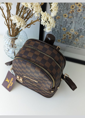 Рюкзак в клетку с коричневыми ручками мини рюкзак женский No Brand (322464885)