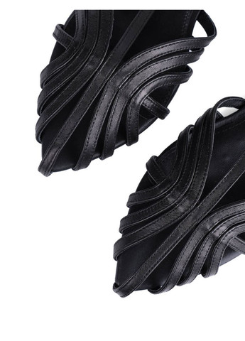 Черные женские сандалии 202-24112-5 черный кожа MIRATON