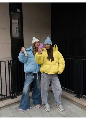 Блакитна зимня куртка жіноча No Brand