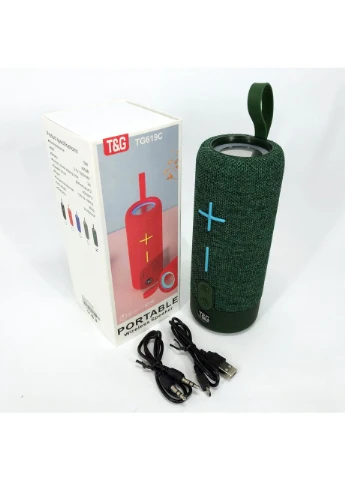 Портативная Bluetooth колонка TG619C FM-радио USB/TF с ремешком, колонка с аккумулятором. Цвет: зеленый TG (397596404)