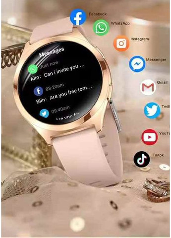 Жіночий смарт-годинник Smart Melisia Y35 Gold 2025, гарний розумний годинник для android ios з 2 ремінцями UWatch (371812495)