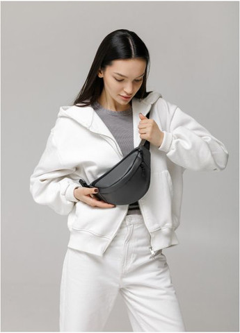 Жіноча сумка бананка на пояс з екошкіри Графіт (781024815) Sambag (361244608)