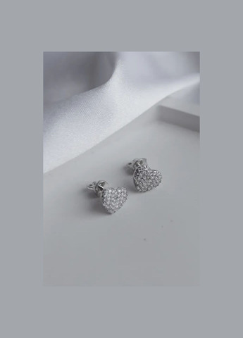 Серебряные серьги-пусеты "Сердце"2431R No Brand (331145370)