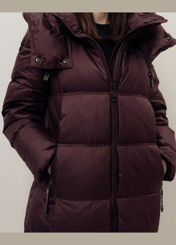 Темно-бордове зимнє Пальто жіноче бургунді Clasna