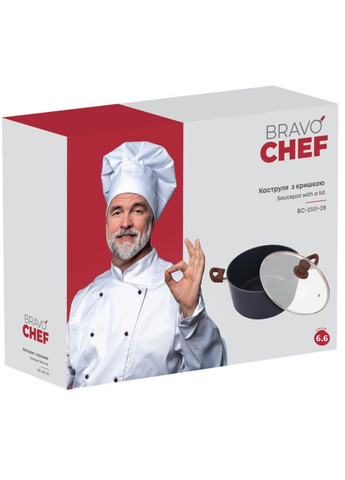 Каструля 6.6 л 28 см (BC2101-28) Bravo Chef (280944018)
