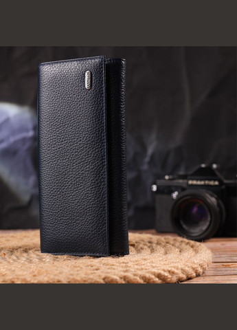 Жіночий гаманець із натуральної зернистої шкіри з монетницею 21624 Синій Canpellini (306881305)