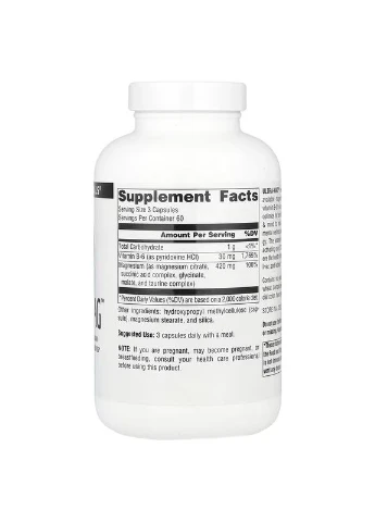 Ультра Магній та Вітамін B6, Ultra-Mag,, 180 веганських капсул Source Naturals (392888758)