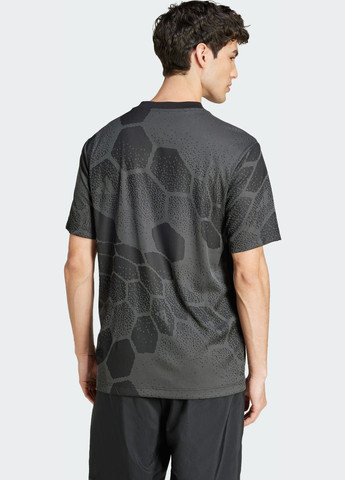 Джерсі House of Tiro Short Sleeve Jacquard adidas логотип сірий спортивні