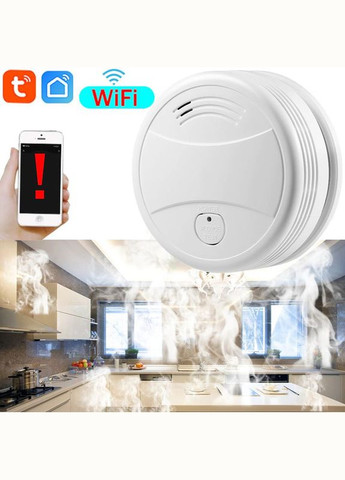 Датчик диму wifi пожежний датчик G2-W, оповіщення на смартфон у додаток Tuya smart (100819) Nectronix (358501703)
