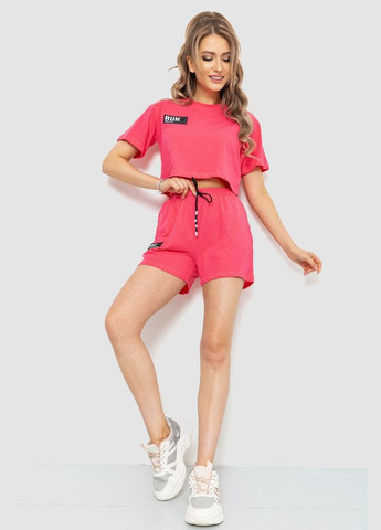 Костюм жіночий повсякденний футболка+шорти 198R2014, колір рожевий, Ager (266815715)