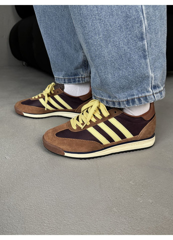 Коричневые демисезонные кроссовки мужские adidas sl 72 og brown/yellow адидас сл 72 коричневые No Brand
