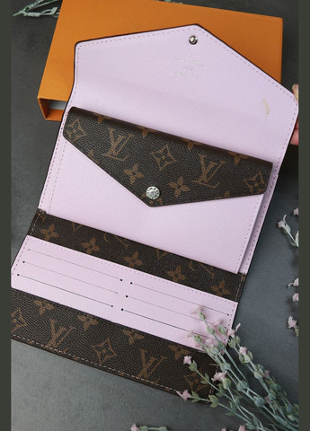 Жіночий гаманець коричневий + рожевий конверт великий No Brand (322464477)