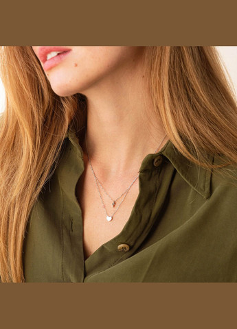 Двойное золотое колье Молния и сердечко кол02314 45 Oniks (264393096)