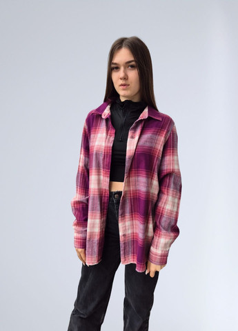 Фиолетовая кэжуал рубашка в клетку Primark с длинным рукавом