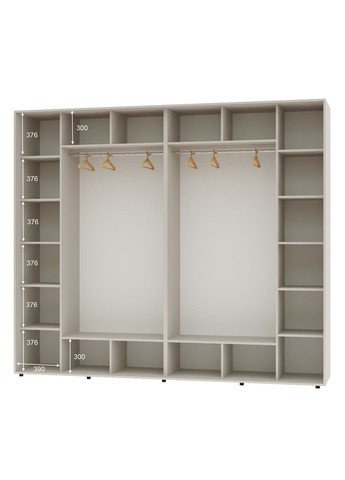 Шафа-купе чотиридверна 310*60*220 Кашемір 2 Дзеркала з піскострумним малюнком/2 Дзеркала Алекса (360477035)