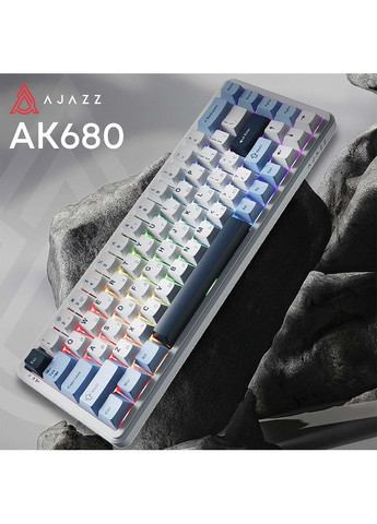 Клавиатура AK680 MAX RGB (8+8K) White-Dark Blue (AK680-M-BWD-A) Ajazz (351363979)