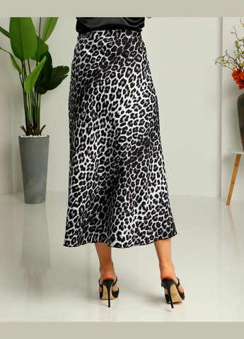 Черно-белая леопардовая женская юбка трапеция 4323аб леопардовая. No Brand