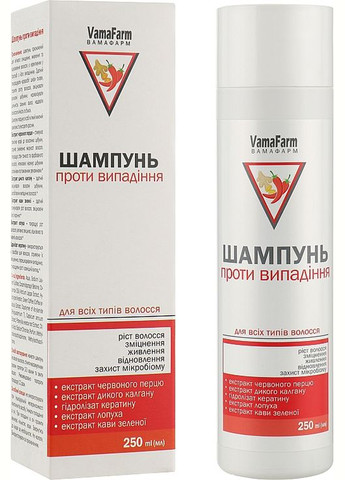 Шампунь против выпадения волос с красным перцем 250ml (885768-96772) VamaFarm (368628429)