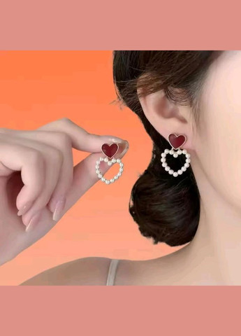 Сережки з сердечками, сережки з серденьками, сережки сердечки, сережки сердечко, сережки серце, сережки з перлинками Fashion Jewelry (343052088)