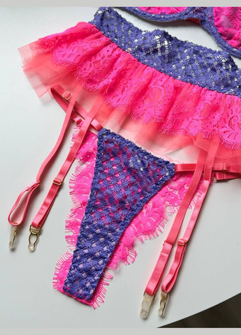 Розовый яркий комплект женского белья Simply sexy