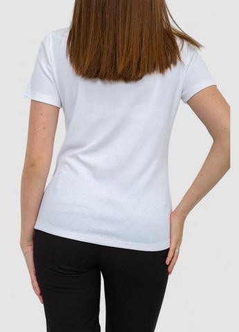 Белая летняя футболка женская в рубчик Ager 102R204-1