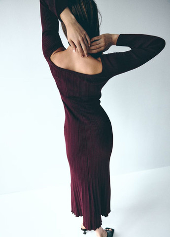 Бордова кежуал сукня H&M однотонна