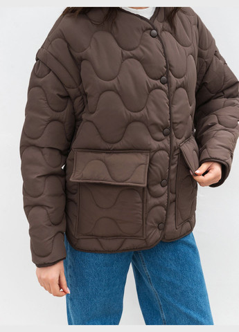 Коричневая демисезонная куртка-жилет Romashka Буффало