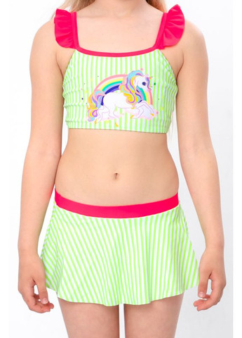 Салатовый летний купальник для девочки (p-14349) Носи своє