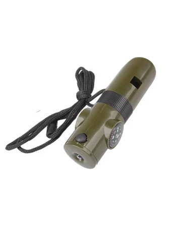 Функціональний свисток з ліхтариком, компасом, термометром "ArmyTools" (темно-зелений) China (366874718)