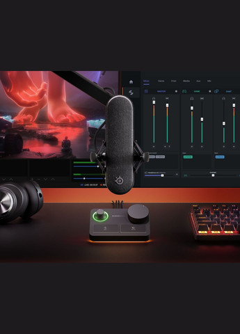 Ігровий стрім мікрофон Alias Pro RGB XLR Stream Mixer 1" Capsule SteelSeries (314929811)