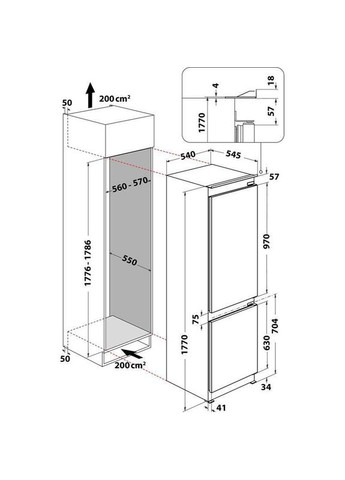 Холодильник із морозильною камерою WHC18 T311 WHIRLPOOL (314865616)