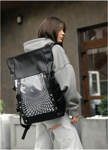 Рюкзак жіночий з екошкіри Hacking принт Zebra Чорний Sambag (301871926)