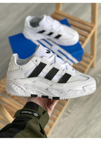 Чорні Осінні кросівки чоловічі adidas niteball white black адідас найтбол No Brand