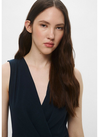 Изумрудное кэжуал платье с вырезом H&M однотонное