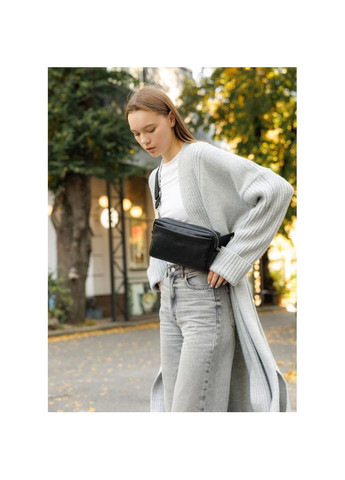 Женская кожаная сумка бананка Harvi черная Sambag (322870486)