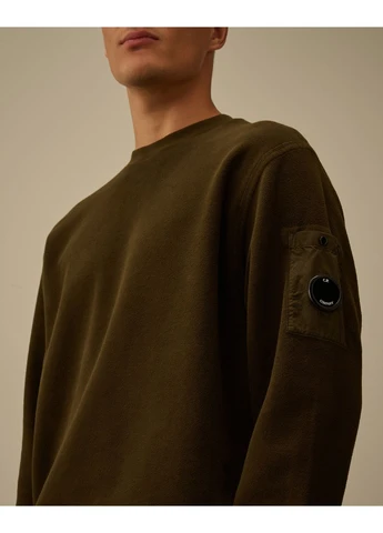Оливковий світшот emerized diagonal fleece olive 19cmss249a006614g-683 C.P. Company (398080823)