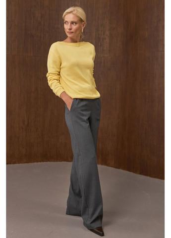 Желтый демисезонный лаконичный джемпер с горловиной челнок (2892) Triko Bakh