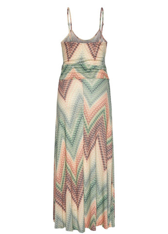 Бежевое повседневный платье Lascana с орнаментом