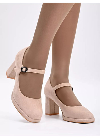 Башили Туфлі жіночі мері джейн бежевий з штучна замша, — всесезон (349461453)