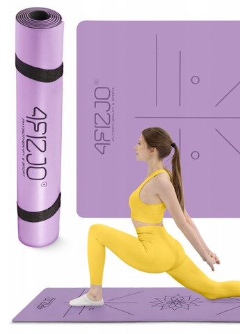 Коврик для йоги каучук (спортивный) 183x61 Фиолетовый 4FIZJO (362575928)