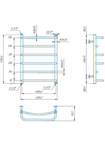 Сушка для рушників INOX Люкс 570х430/400 (1.074.044575.0) Mario (370033966)
