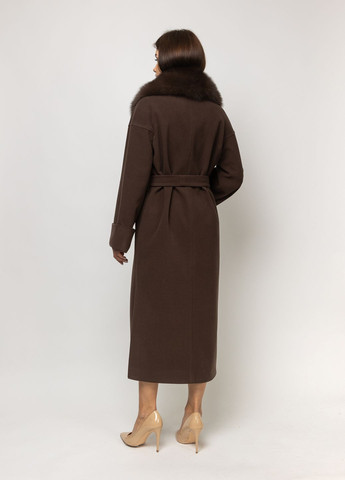 Темно-коричневе демісезонне Каталея шоколад+хутро CHIUAS