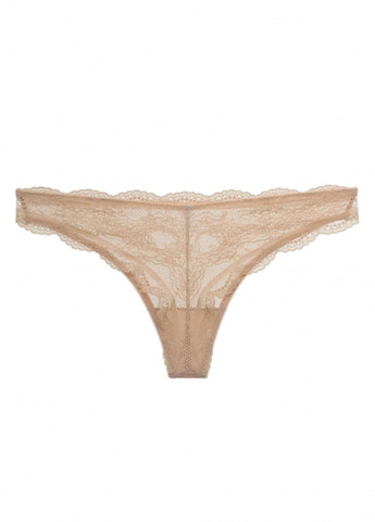 Бежевий демісезонний мереживний комплект білизни бюстгальтер-корбей трусики бразиліана Anabel Arto