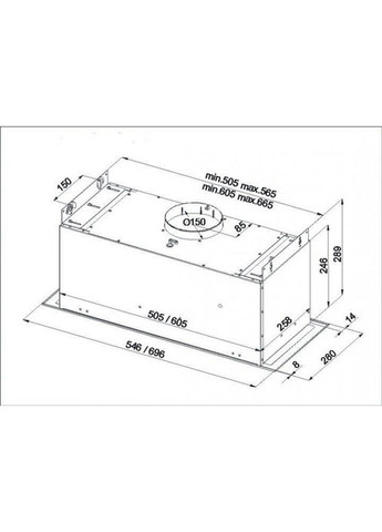 Встраиваемая вытяжка Smart box 1000 inox 74 (OCAR70J4SW.S3.SA_BST) BEST CHEF (314976133)