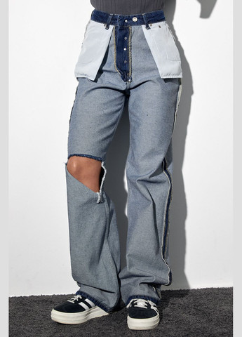 Двусторонние рваные джинсы в стиле grunge - голубой Lurex - (282954158)