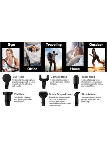 Масажний пістолет Massage Gun MG04 Масажер 6 насадок 30 швидкостей у зручному кейсі з ручкою UNI (322127714)