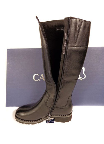 Зимние, германия, женские кожаные зимние сапоги на низком ходу. чулки Caprice